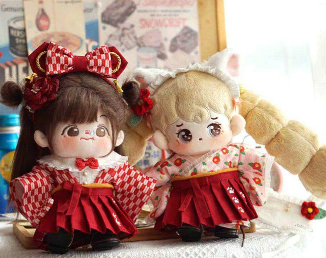 Amazon.co.jp: 20cm ぬいぐるみ 服 大正浪漫 ネコ 白猫 6点セット 着せ
