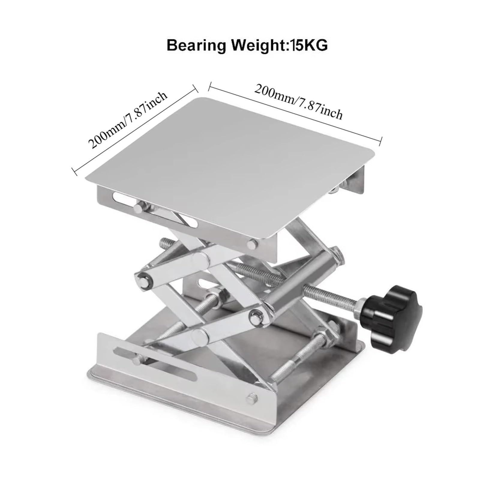 Mini Hubtisch 1 stücke Labor Schere Jack Edelstahl Labor Unterstützung Plattform Lift Stand Tisch Erweiterbar Höhe Zimmerei Werkzeuge | 20cmx20cm
