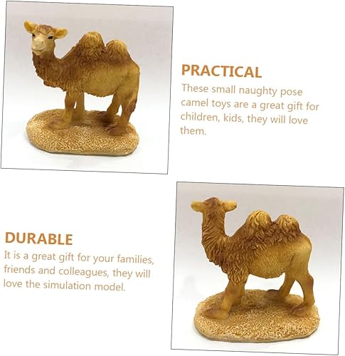 Miniatura 5 de IMIKEYA 4 piezas de camello animal figura decorativa postre animales estatua de vida silvestre figuras de vida silvestre tablero de instrumentos