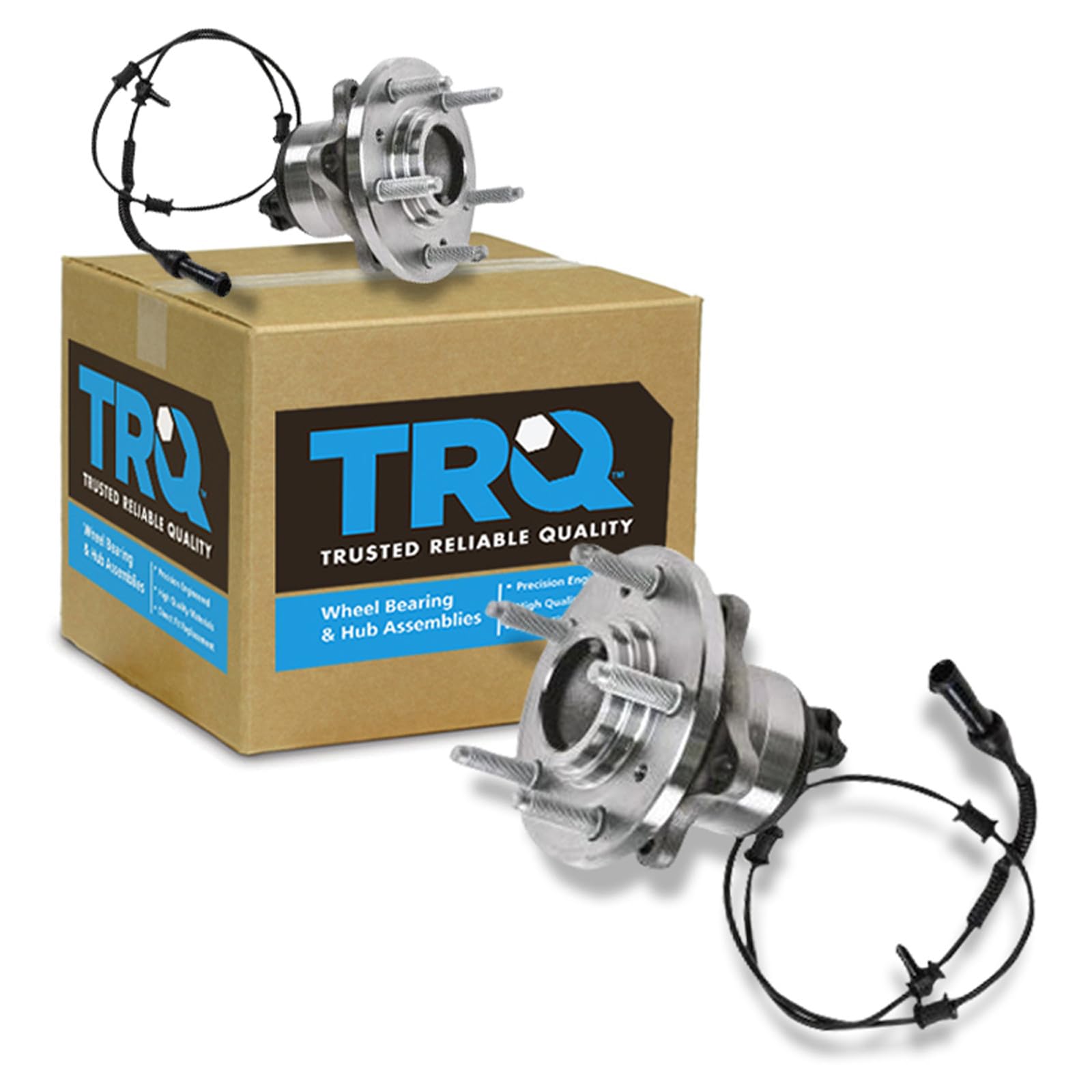 TRQ Front Left and Right Wheel Bearing and Hub Assembly Set 2 Piece