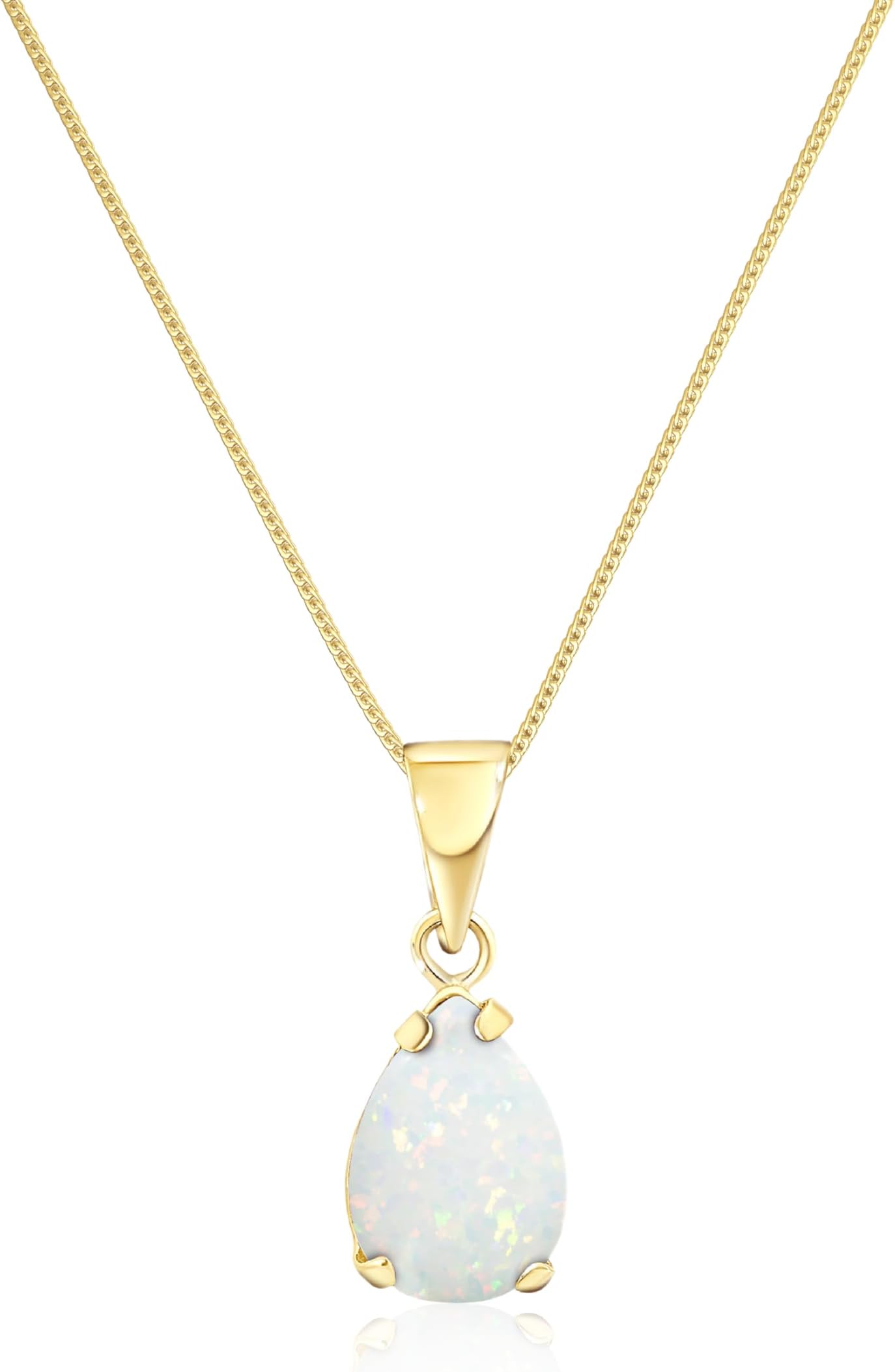 14K Gold Gemstone Necklace for Women - Gold Pendant Necklace -Teardrop Necklace - Gold Dainty Necklace - Solid Gold Necklace - Dainty Gold Necklace - Wedding Necklaces for Brides - Gemstone Jewelry