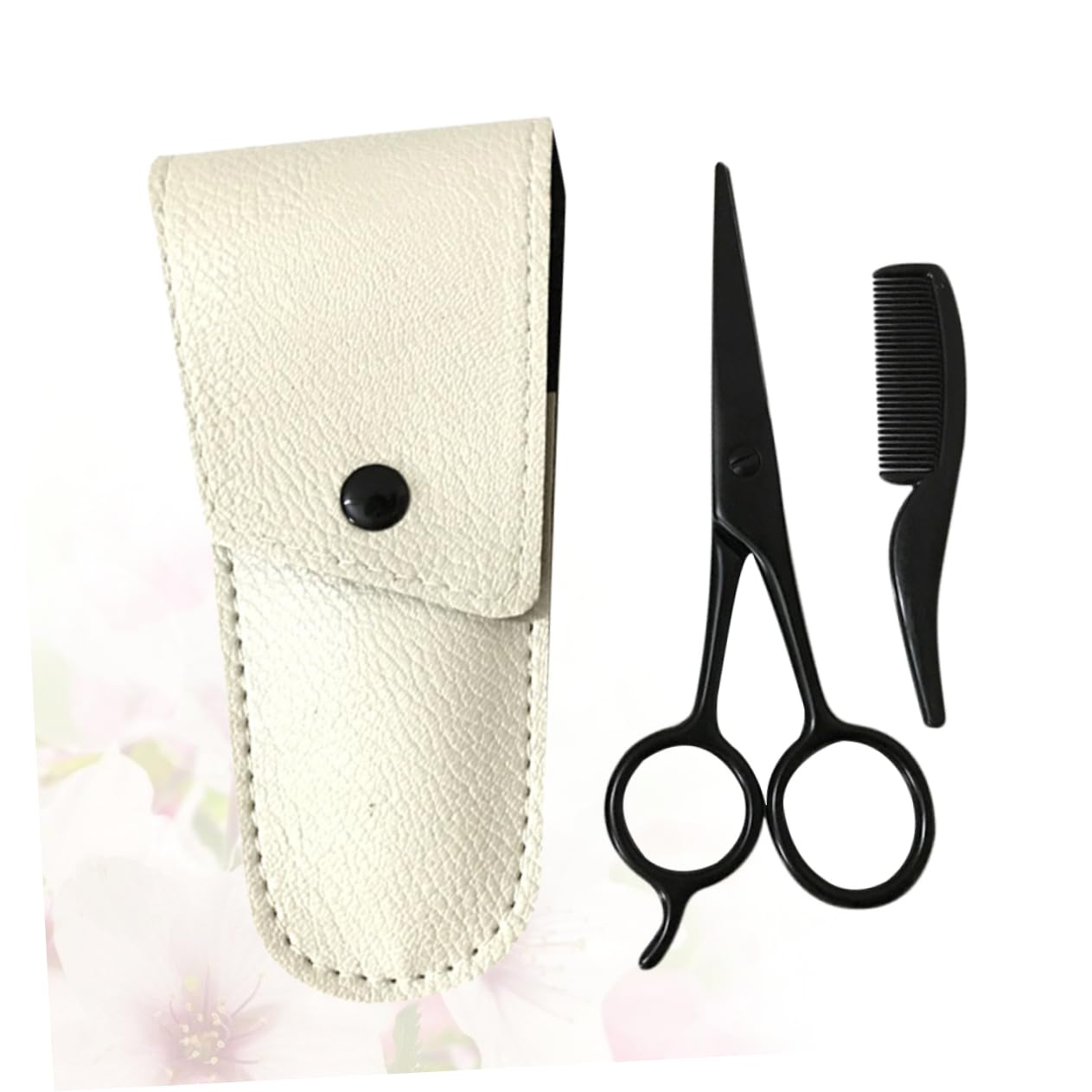 Healeved 9piezas Tijeras Para Barba De Acero Inoxidable Kit De Cuidado Personal Pequeñas Tijeras De Precisión Funda De Cuero y Peine Para Barba Herramienta De Estilo y Recorte Para
