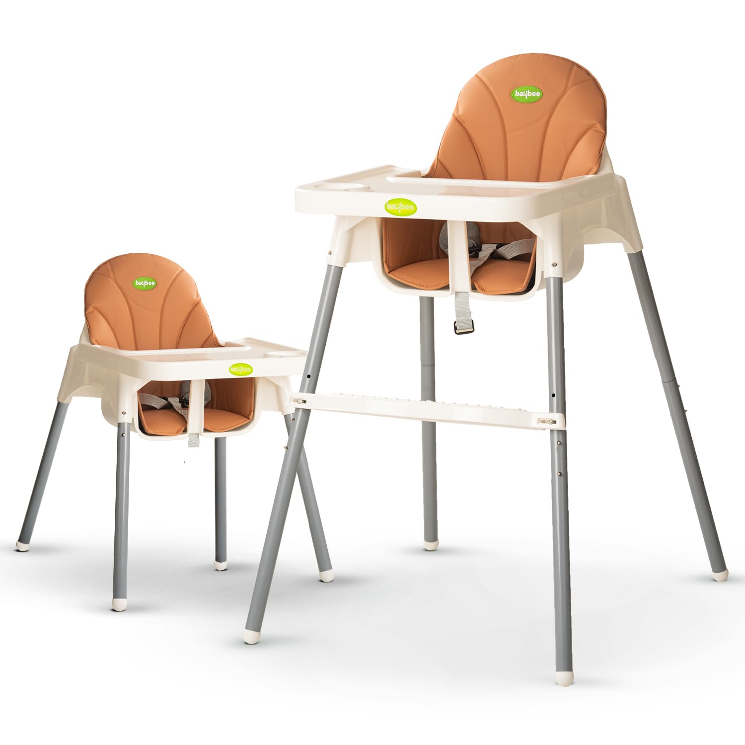 Baybee 2 in 1 Baby High Chair for Kids, Baby Feeding Chair with 2 Height Adjustable, Footrest, Tray, Mobile Stand, 3 Point Safety Belt | Kids High Chair for Baby 6 Months to 3 Years (White) (B0CYZNCS3P) Amazon Price History, Amazon Price Tracker