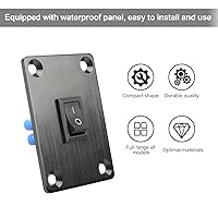 Vista 2 de 1 pieza Interruptor basculante negro KCD1 para barco, interruptor de panel SPST de 2 posiciones y 2 pines, 6A 250V CA 10A 125V CA, con 4 piezas