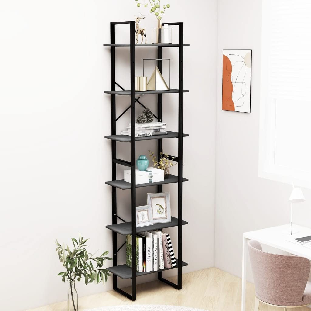 Genérico Estantería de almacenamiento gris 60 x 30 x 210 cm de madera de pino macizo, estante de pie versátil para cocina, sala de estar, sótano, taller o uso doméstico y profesional, expositor