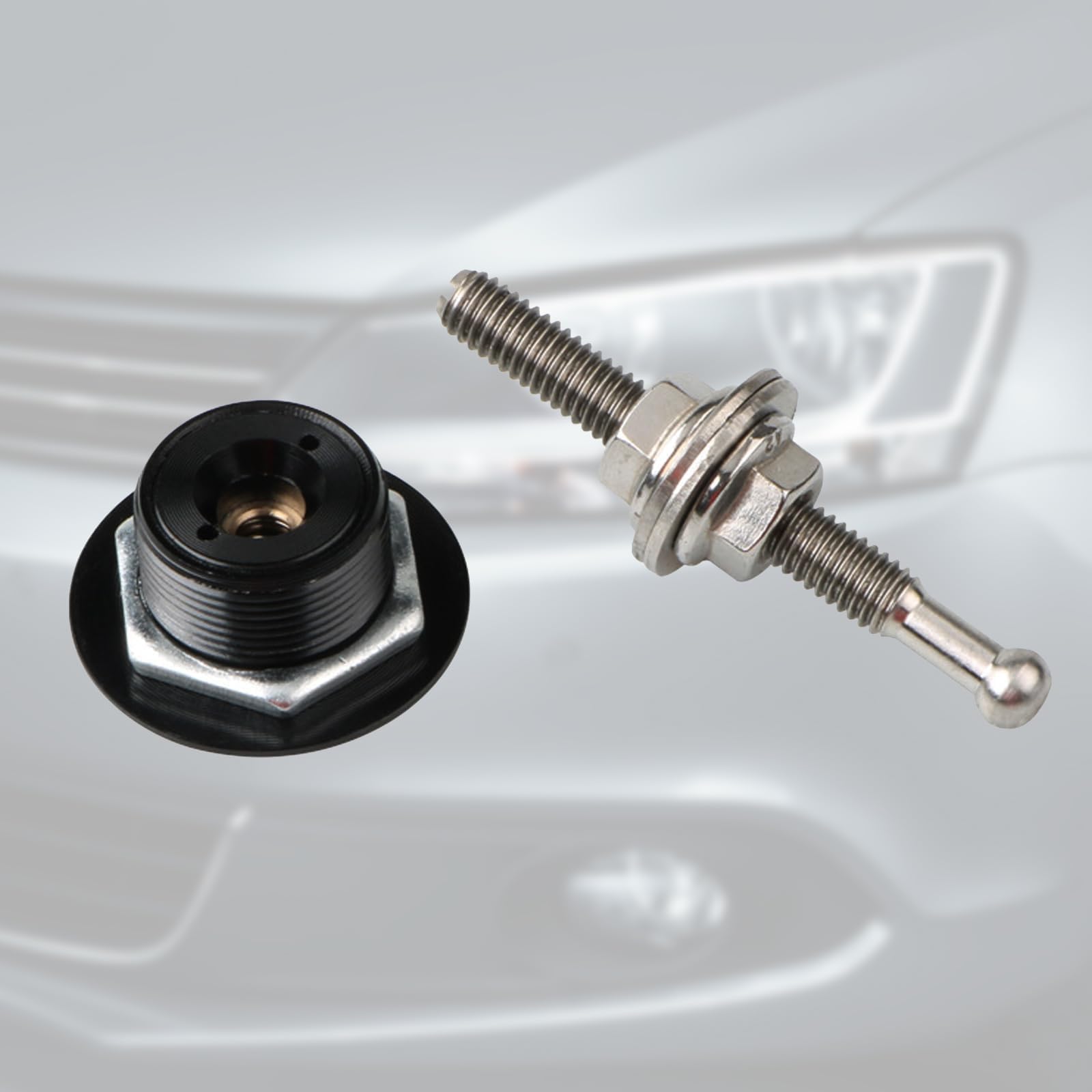 Lot de 2 vis à dégagement rapide - Fermeture rapide - En aluminium - En alliage d'aluminium - Pour capot de moteur - Bouton pression - Clip de pare-chocs