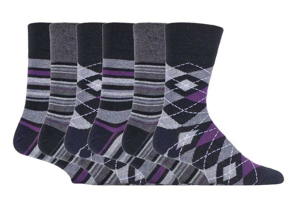 6 pairs Mens SockShop Cotton Gentle Grip 6-11 uk Socks (6 x RJ580)