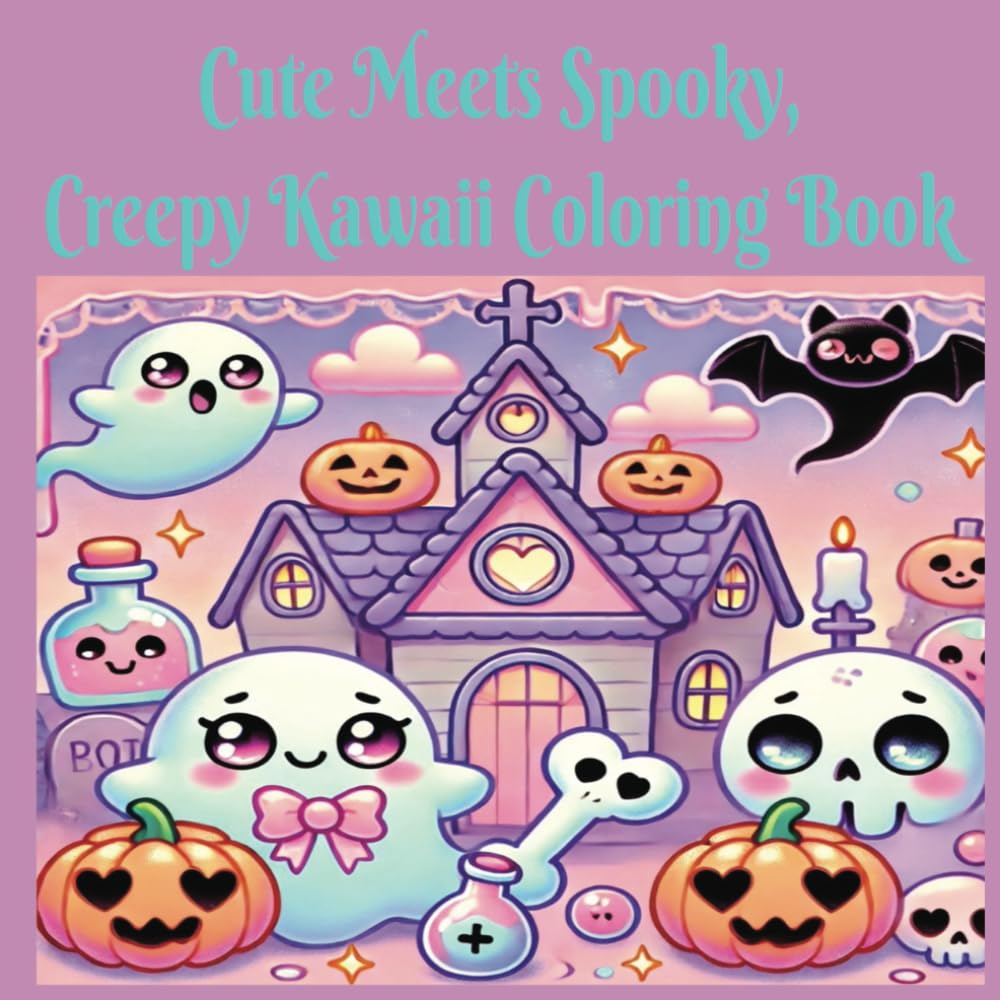 Cute Meets Spooky, Creepy Kawaii Coloring Book: A Kawaii Coloring Book for Adults and Teens Featuring Spooky Sweet Creatures, Cute Bears, Skeletons, Whimsical Monsters, and Adorably Haunted Scenes