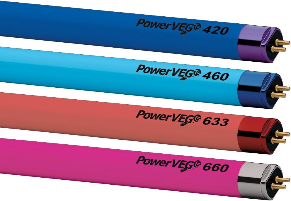 PowerVEG Colors 4 ft. T5 54W 420/460/633/660 nm HO Grow Bulb 24-Pack EYE Hortilux HX80440
