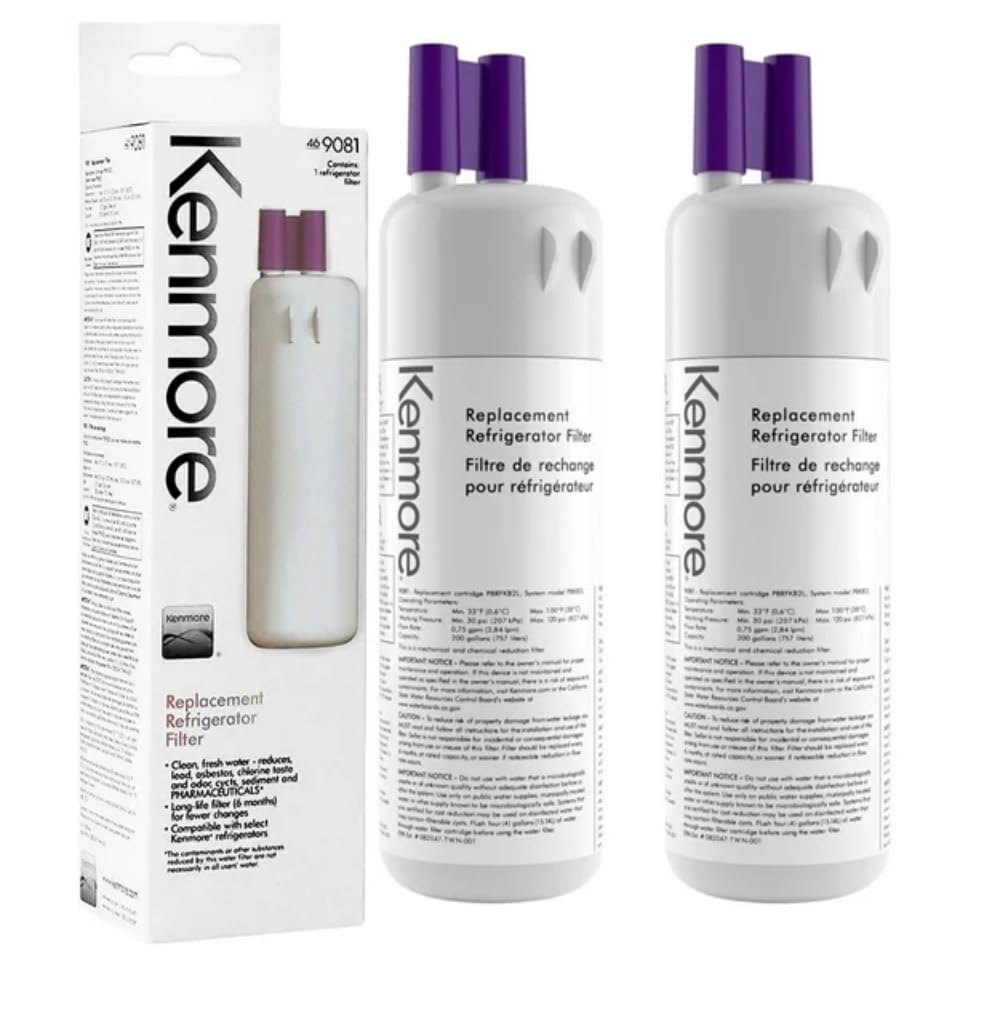 KenmoreRefrigerator Replacement 1, ,9930,9081 Water Filter, White, (2 PACKS)