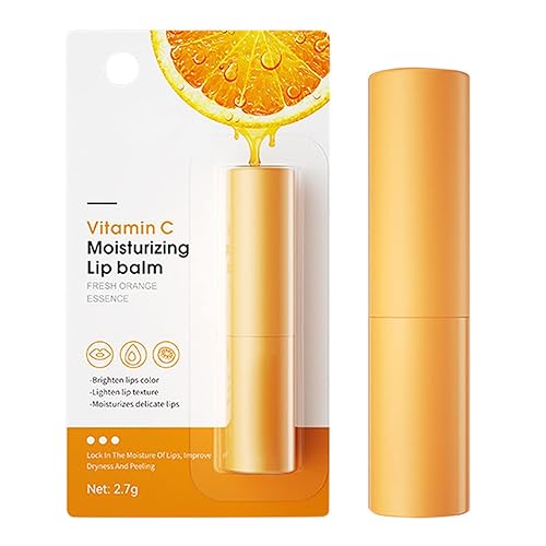 Lápiz labial para mujeres Vitamina C Hidratante Bálsamo Labial Cuidado de los Labios con Extracto de Fruta de Naranja y Aceite Bálsamo Labial