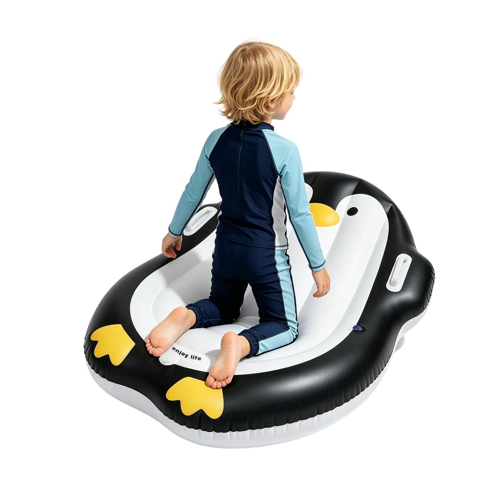 Surfbrett für Kinder, mit Griff und Cartoon-Pinguin, tragbar, aufblasbar, für und Mädchen, , Schwimmen, See, Pool, im Pool