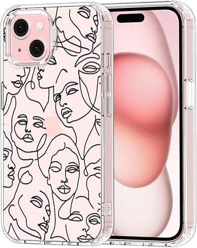 MOSNOVO Buffertech - Funda compatible con iPhone 15 Plus, impacto de caída de 6.6 pies, tecnología antidesprendimiento, funda transparente de