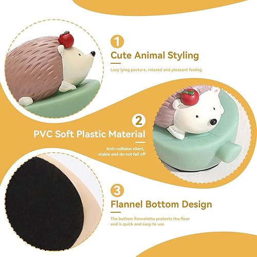 Miniatura 4 de Lindo tope de puerta, tope de puerta de erizo de dibujos animados, cuña decorativa divertida para el hogar, la oficina o el hotel, espacios