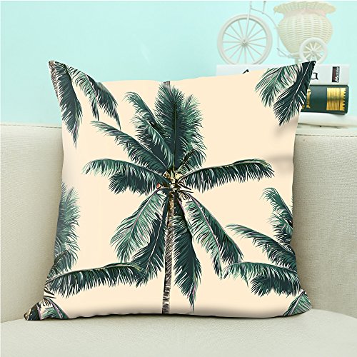Ofloral Palm Tree Throw Pillow Cover Square Cushion Case For Couch Sofa Home Bedroom Living Room Decorative Pillow Sham 18 X 18 Inch #TOP2