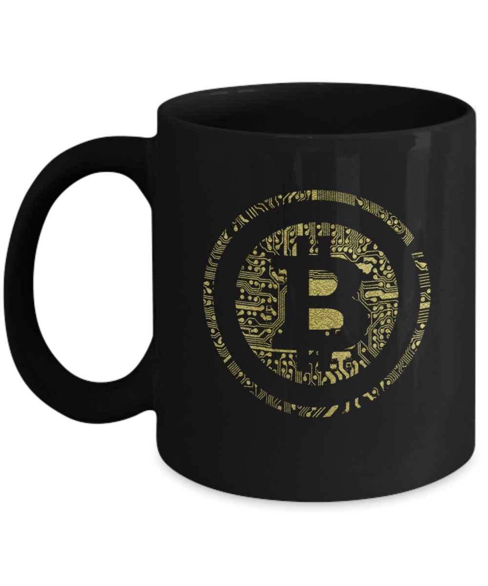 Bitcoin Mug Black 11 Oz - Cryptocurrency Lover Mug,Ceramic mugs, mugs with handle, can heat up