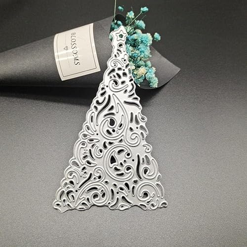 Troqueles de metal para cortar árbol de Navidad de color plateado, plantillas para manualidades, álbumes de recortes, tarjetas, manualidades,