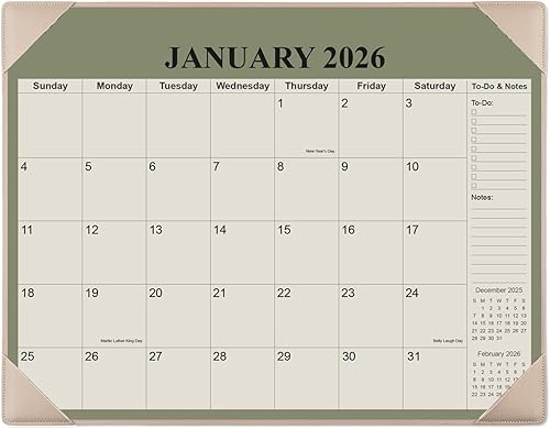 Miniatura 11 de Calendario de escritorio 2025-2026 con alfombrilla de escritorio, calendario grande de octubre de 2025 a diciembre de 2026, calendario de escritorio
