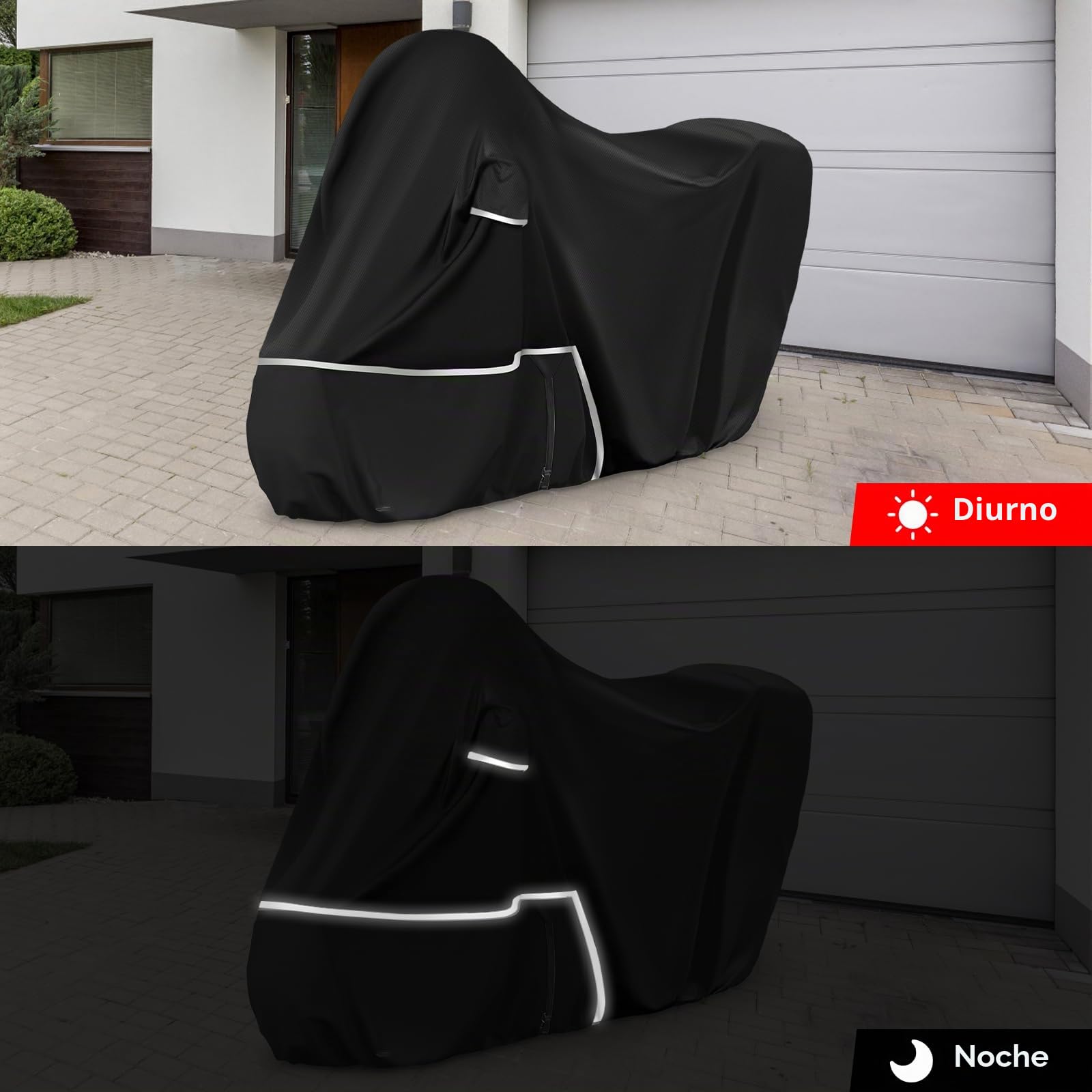 Funda para Moto para Piaggio MP3 400/500 (con Maletero) | Tela Oxford 420D Funda Moto Exterior Impermeable Funda Scooter 400 500, Negro