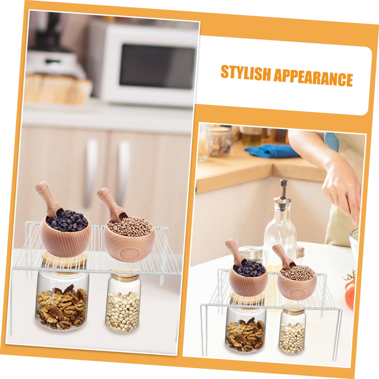 Alipis Organizer Cucina Allungabile in Metallo Bianco per Armadio | Ripiano Superficie Estensibile, Portata Elevata e Struttura Anti-deformazione, Stile Moderno Pulito