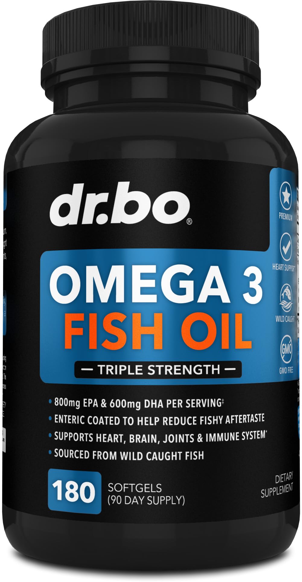 Omega 3 Fish Oil Supplements - Triple Strength Fish Oil Omega 3 Supplements 2000mg EPA DHA Women Men - Triple Strength Natural Omega3 Supplement 2000mg EPA DHA Fatty Acids 1000mg Burpless 180 Softgels 180 Count (Pack of 1)