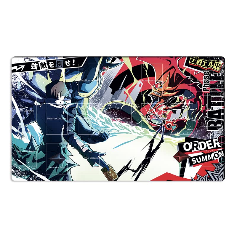 Neue Mlikemat Playmat Slifer The Sky Dragon & Kaiba Seto TCG CCG OCG Sammelkartenspielmatte mit Zonen + gratis Tasche (ZD039-959-A)