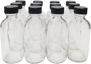 GSC International 409-3-GR Clear Glass Bottle with Cap, 4oz, 22/400 Neck, Gross