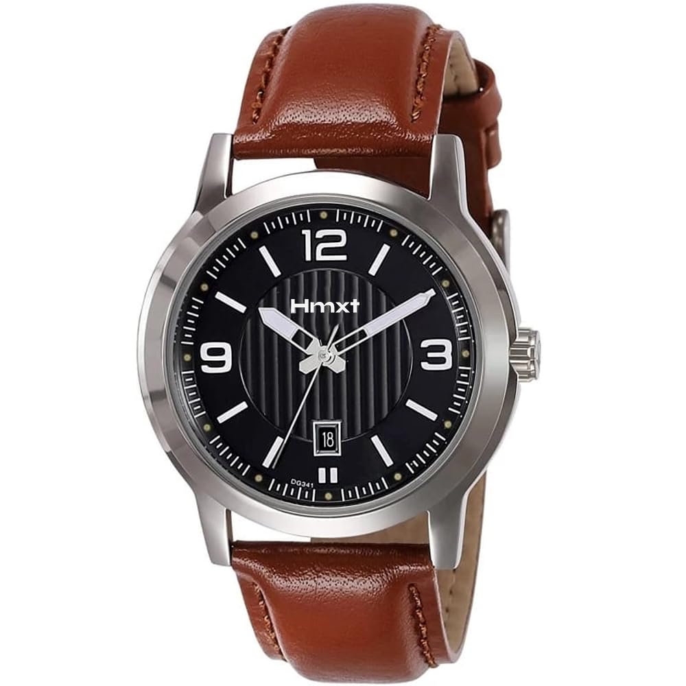 93 Bold Black Brunette Brown Date Series Classic, Attractive, Professional, top-trendy and stylish Water Resistant Analog Watches for Men/Boys for office, school use, Elegance and Exceptional Performance| Fashionable- Perfectly Suited for Every Occasion, from Casual to Formal Wear