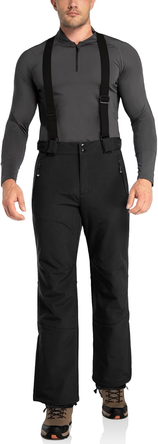 33,000ft Insulated Bibs for Men Snow Ski Pants Overalls Winter Waterproof Windproof Snowboard