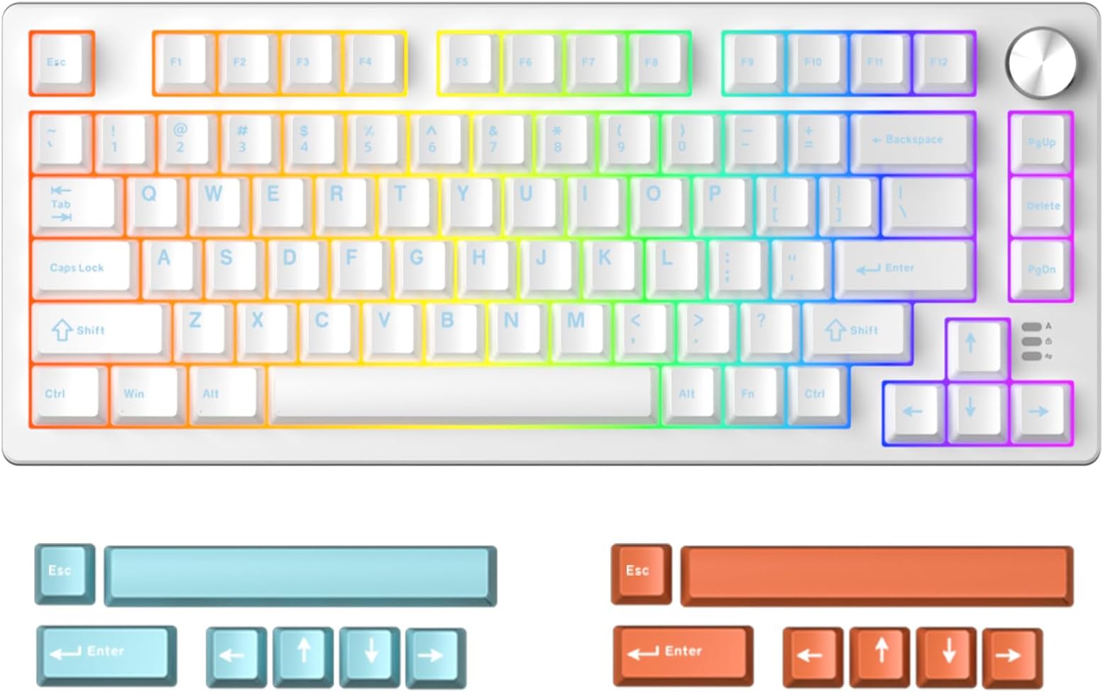 Amazon.co.jp: ゲーミングキーボード ATK 75 White L マグネティックスイッチ ラピットトリガー対応 テンキーレス ...