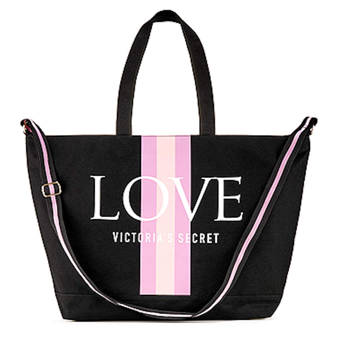 Victoria's Secret Love Weekender Tote Bag Summer 2019 Multi Color NWT, Black, Large