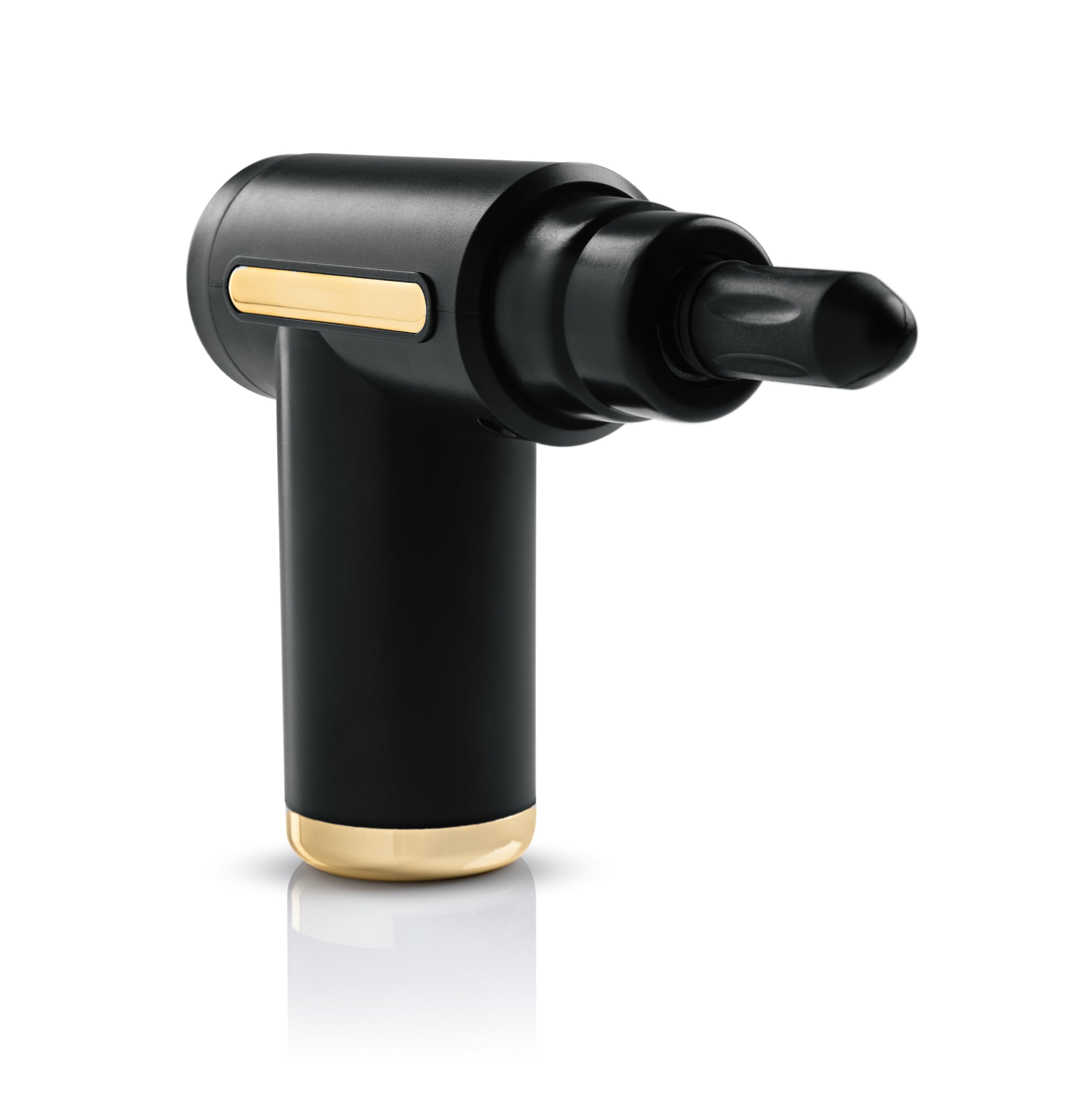 VITALmaxx Mini-Massagepistole mit 4 Ausätzen | Massage Gun mit 6 Leistungsstufen | Zur Muskelmassage & Lockerung von Verspannungen | Massagegerät für Zuhause & ideal für Unterwegs | Schwarz/Gold