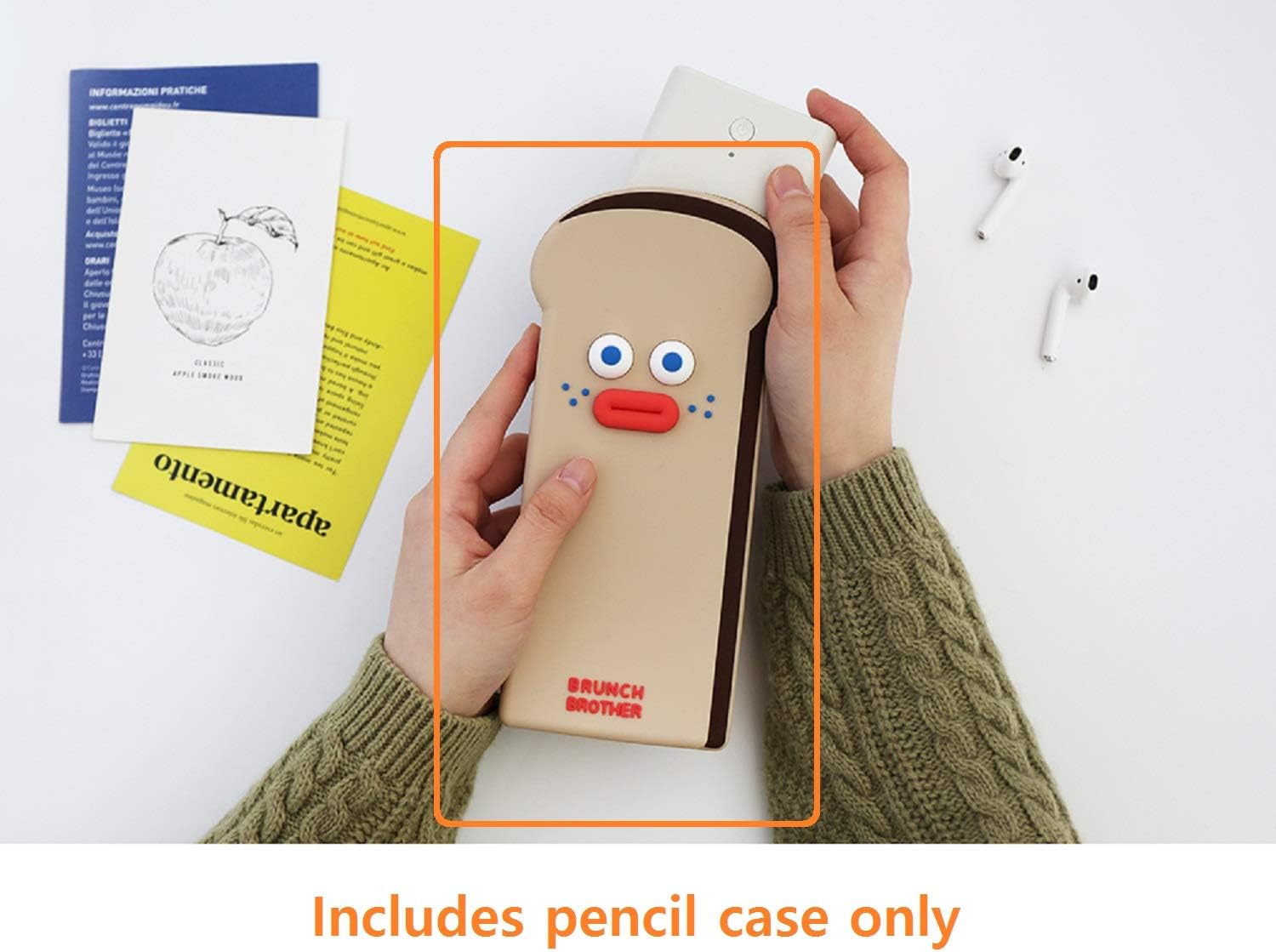 Silicone Pencil Pen Case Pouch Bag Organizer (Toast)