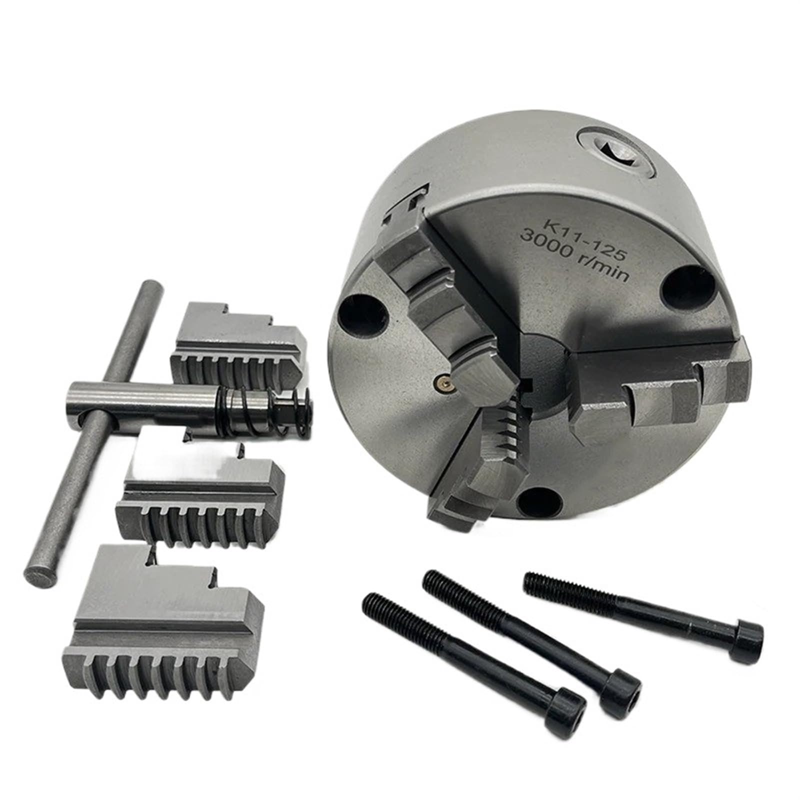 3-szczękowy uchwyt 125 mm mały uchwyt tokarski przedni uchwyt 3 otwory K11-125 ręczny metalowy uchwyt do tokarki WM210V