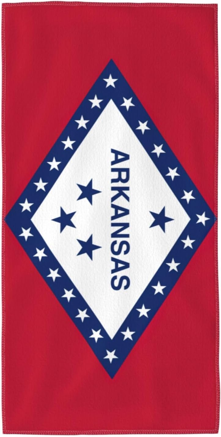 Arkansas State Flag Print Hand Towels for Kitchen, Decorative Bathroom Towels Decor Farmhouse Cute for Men Women Gifts