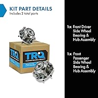 Vista 2 de TRQ Par de conjunto de cubo de cojinete de rueda delantera izquierda derecha, 2 piezas compatible con Lexus GX460 2003-2009 GX470 2003-2023 Toyota