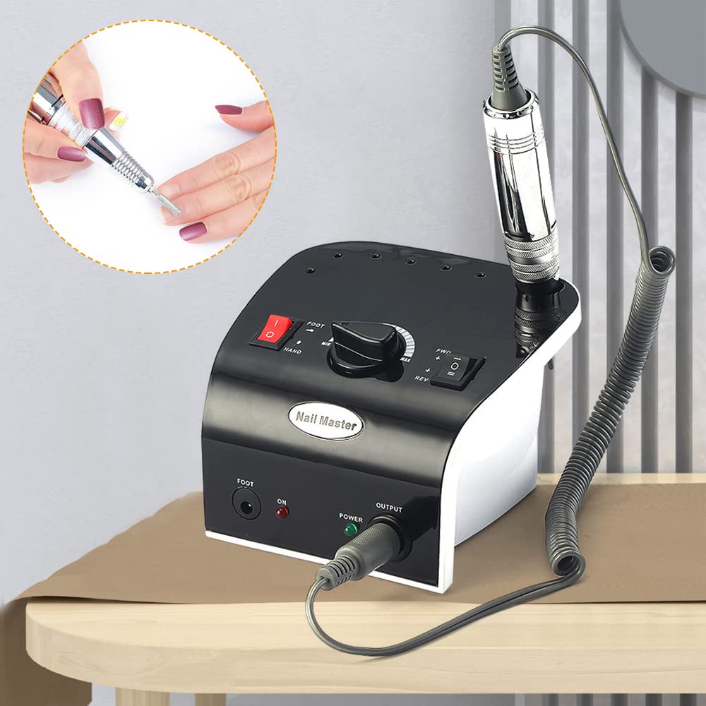 Frezarka do paznokci, 35000 obr./min, elektryczny pilnik do paznokci, cichy, elektryczny zestaw do manicure z nasadkami do frezowania do paznokci, do usuwania żelu akrylowego, studia paznokci, manicure DIY
