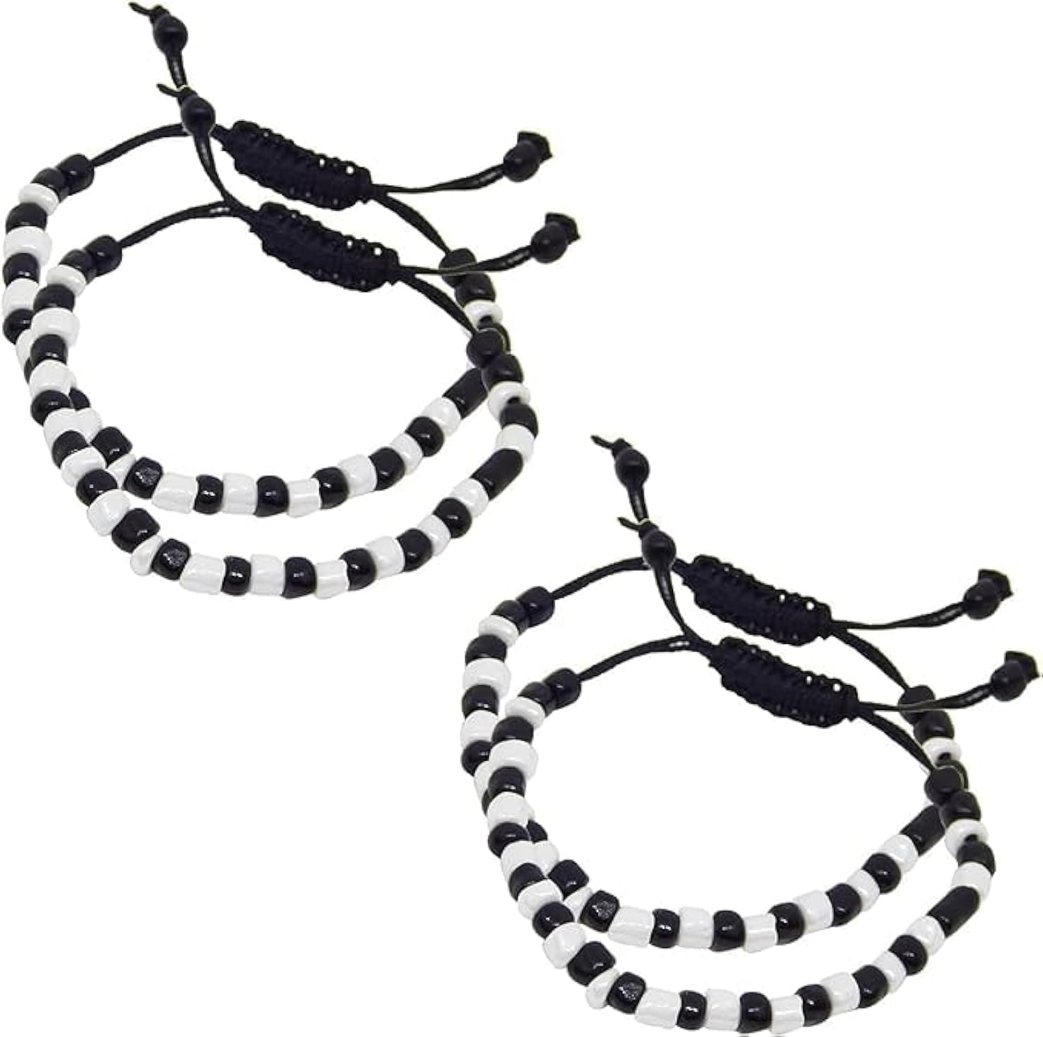 Nazariya Cotton Thread Black Evil Eye Nazar Bracelets for Baby Girls & Boys, Set of 2 Pairs, Adjustable Size