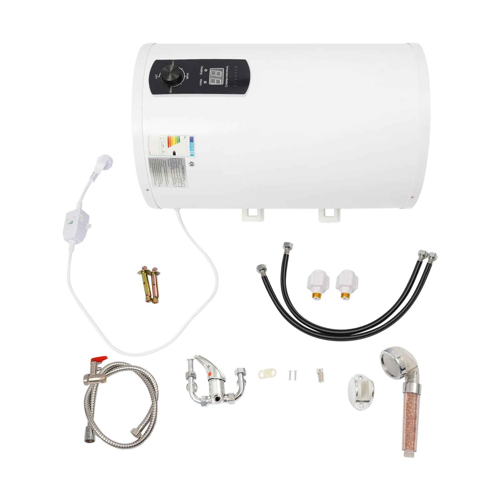 Scaldabagno Elettrico 2000W - LED Montaggio a Parete Bianco