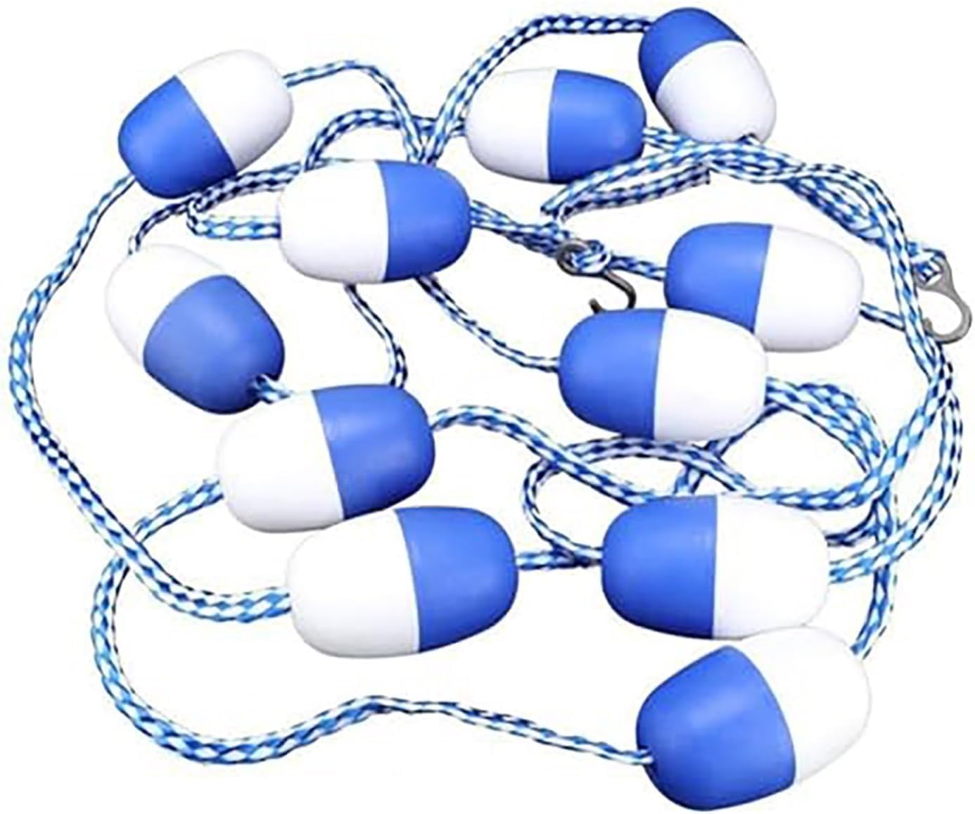 JKJZSALJ Pool Safety Hook Swimming Pool Safety Cord, Blue And White Divider Rope, Pool Rope Buoy Cordon, Pool Safety Divider With Buoy Hook, Swimming Pool Divider Rope Pool,8m Long/26Foot