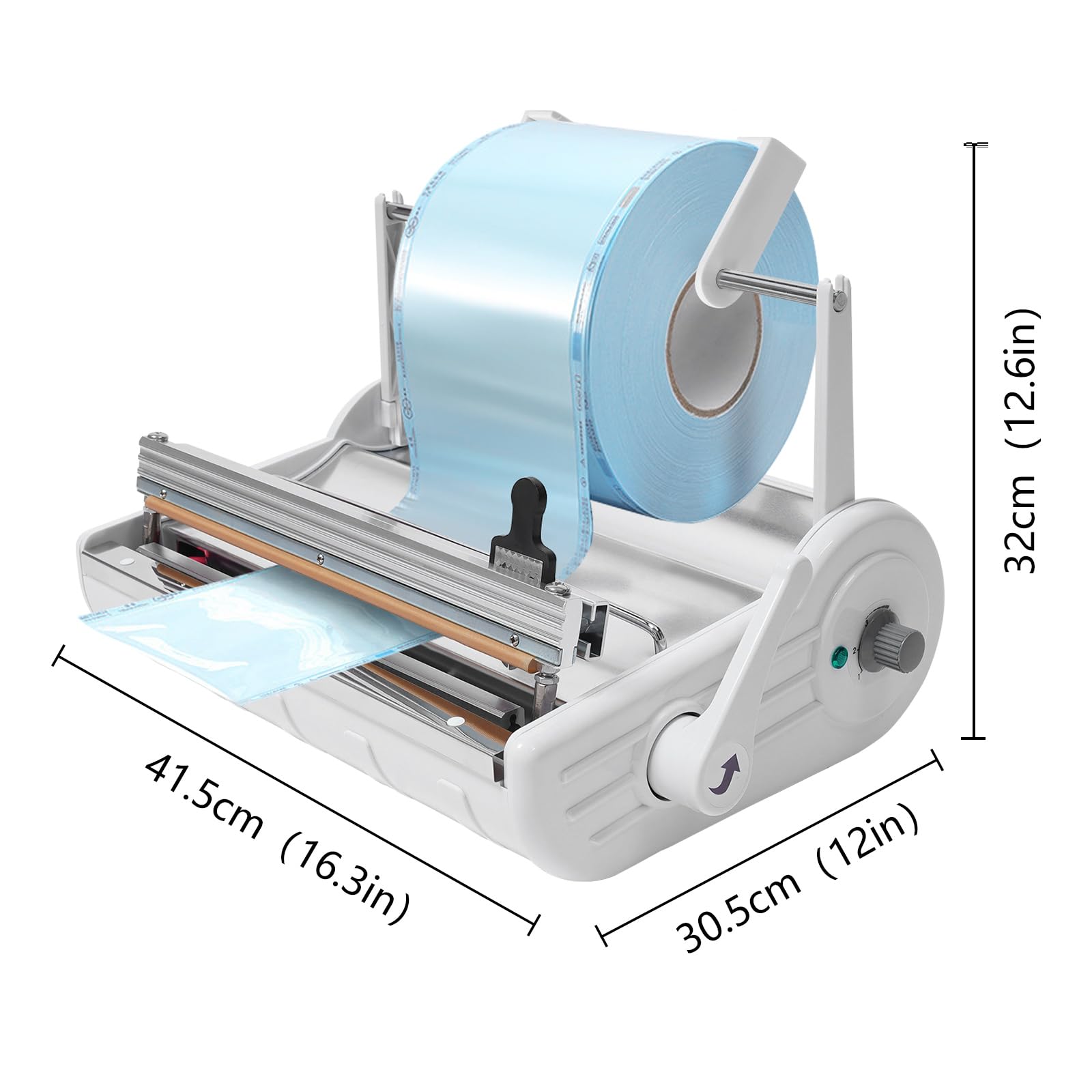 Sealing Machine Automatic Sealing Machine, 500W Medical Dental Sealer Adjustable Temperature, Automatic Sealer Maximum sealing width 9.84