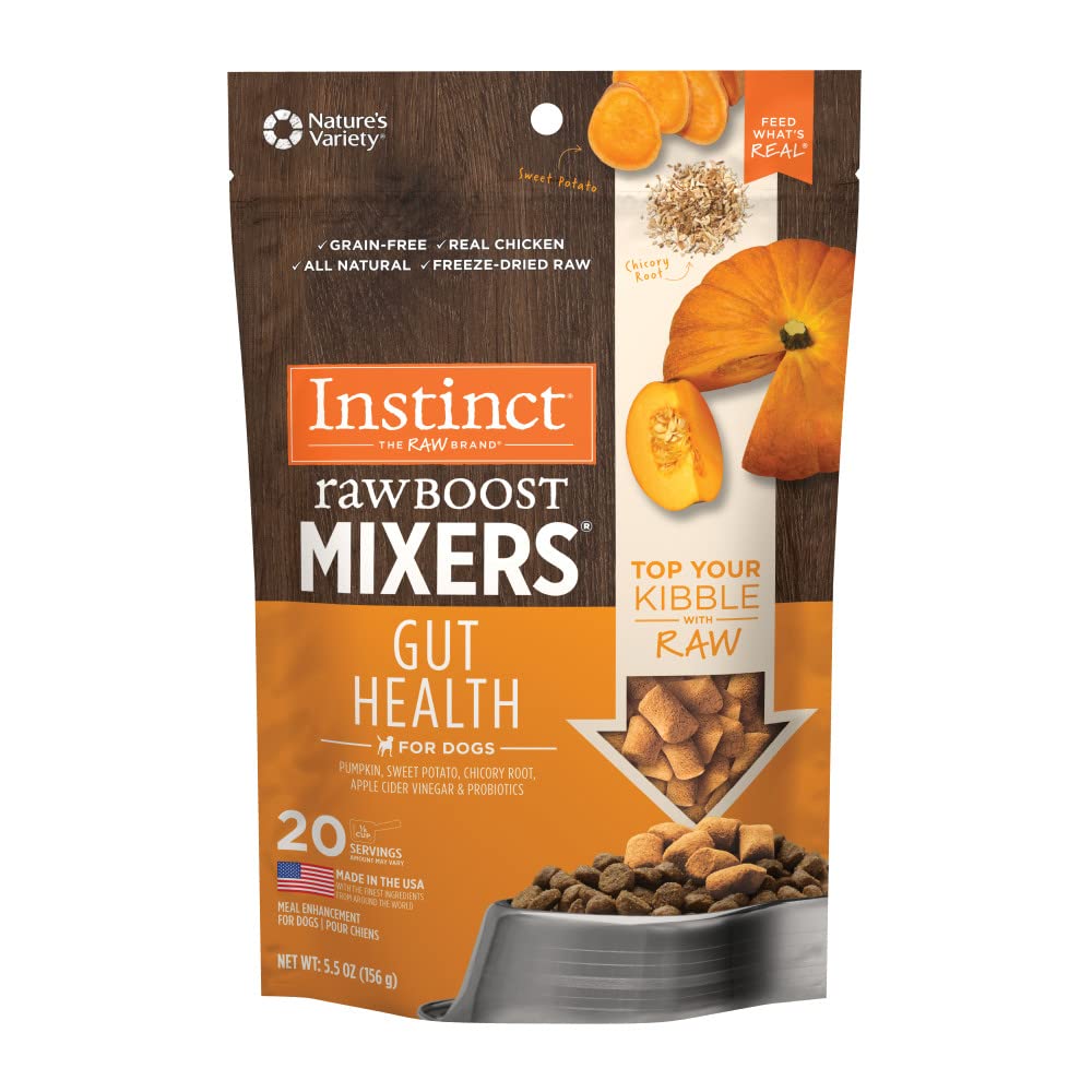 Instinct Freeze Dried Raw Boost Mixers Grain Free Gut Health Grain Free All Natural Dog Food Topper, 5.5 Ounce (Pack of 1)