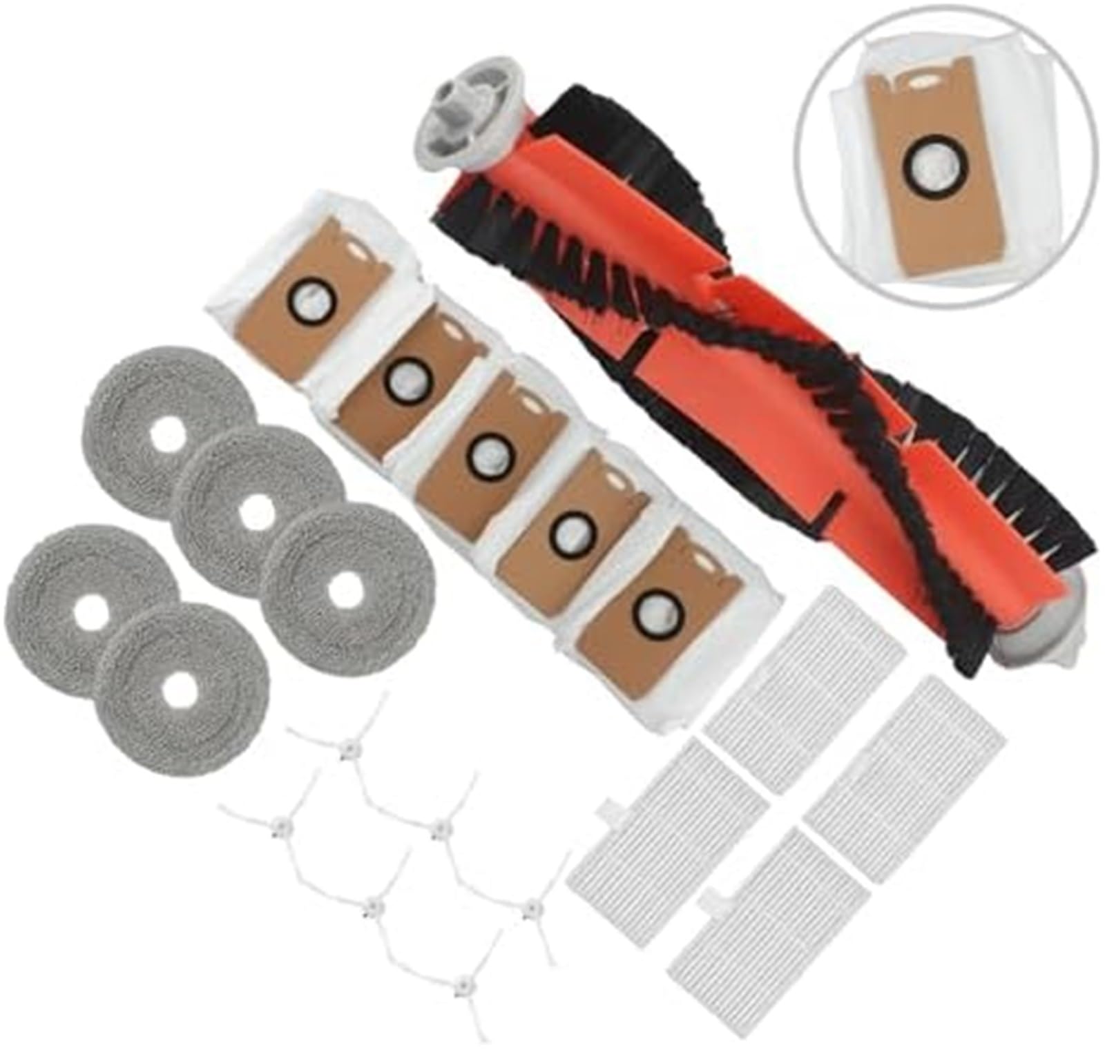 Wivplex Set di accessori di ricambio for spazzole laterali e filtri for aspirapolvere robot Ultenic MC1 Kit di sostituzione per aspirapolvere