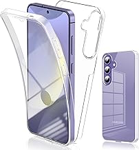 SOGUDE Coque pour Samsung Galaxy S25 5G, Coque pour Samsung Galaxy S24, Coque Transparent Silicone TPU Case Intégral 360 Degres Full Body Protection Coque Etui pour Samsung Galaxy S24/ S25