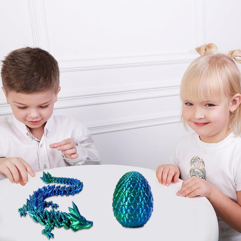 ysister Uovo di Drago Stampato in 3D, Uovo di Drago, Giocattolo Fidget Uovo di Drago Stampato in 3D, Uovo di Drago con Figure di Drago per Auto, Uffici, Regali per Adulti e