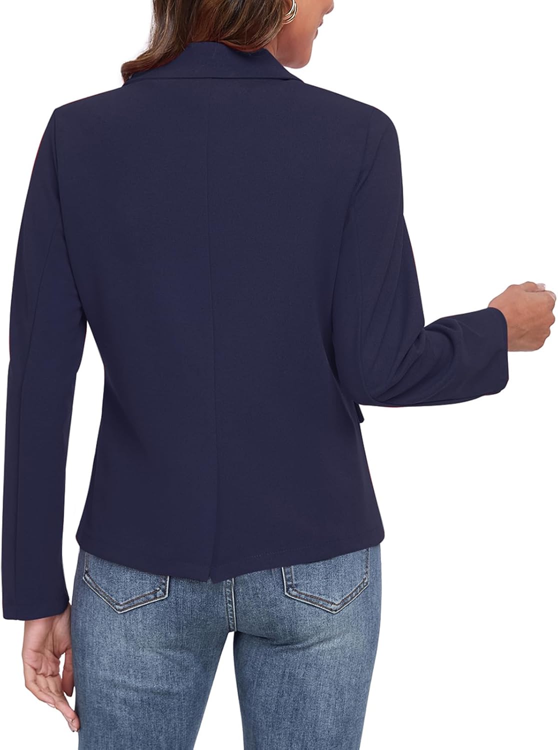 Womens Blazer Casual Long Sleeve Button Notch Lapel Work Office Business Blazers Jackets with Pockets - Image 5