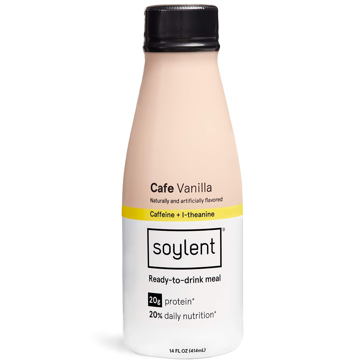 Soylent Complete Coffee Meal Replacement Shake, Cafe Latte, Ready-to-Drink Plant Based Caffeinated Protein Drink, Contains 20g Vegan Protein and 1g Sugar, 14oz (12 Pack)