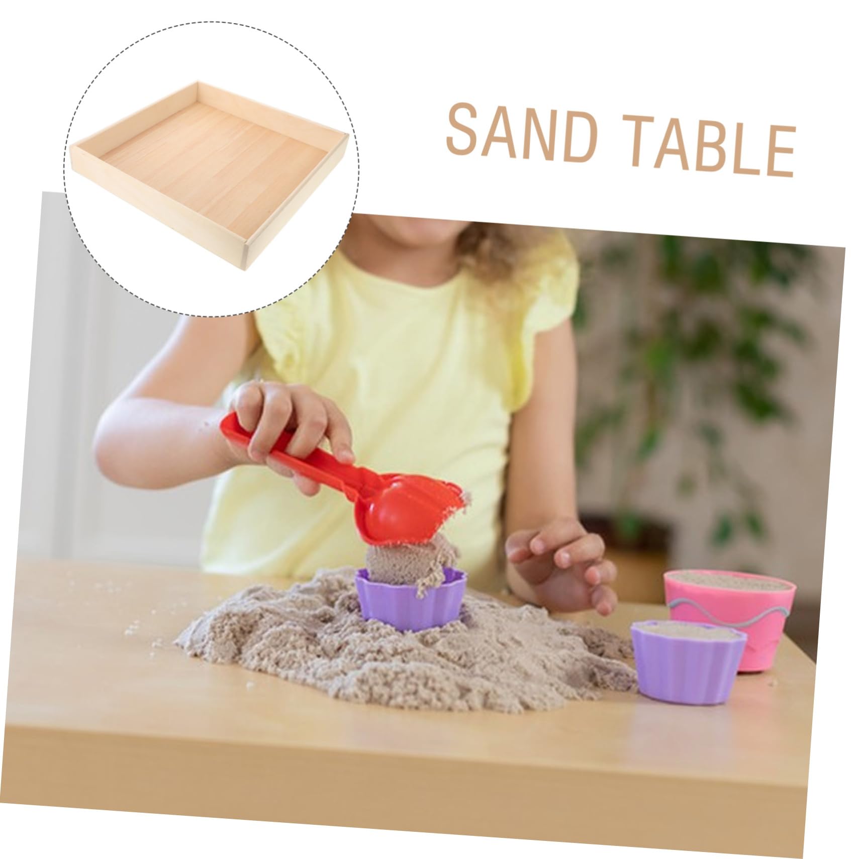 TOYANDONA Sandbox Portatile Legno Per Ragazzo Ragazza Sabbiere Per Attività Indoor e Outdoor Gioco Creativo e Sicuro Design Elegante e Compatto
