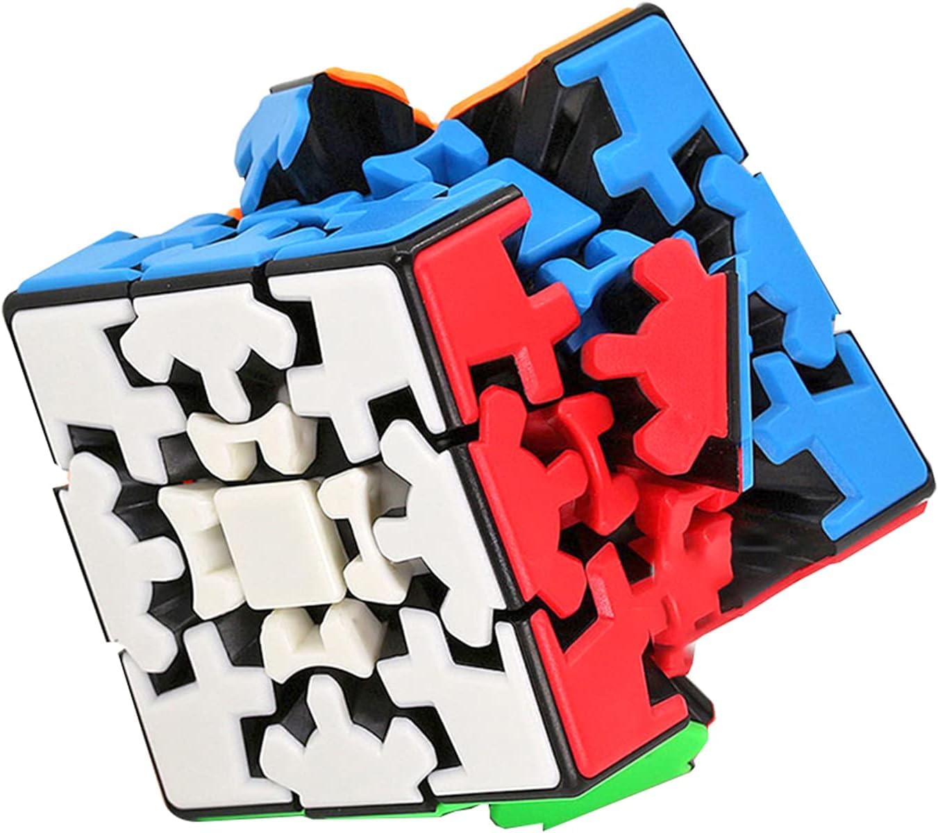 gear cube 3x3 speed puzzle – stickerless high precision gear mechanism cube for kids & adults | smooth turning durable abs brain teaser toy | educational gift for boys girls