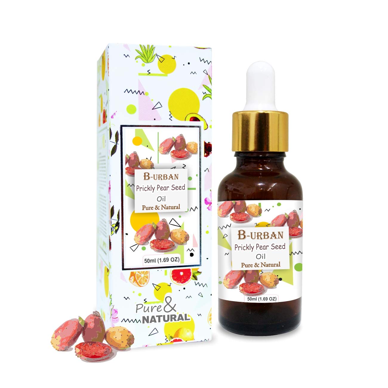 B-URBANPrickly Pear Seed Oil 100% Natural Pure Undiluted Uncut Carrier Oil 50ml